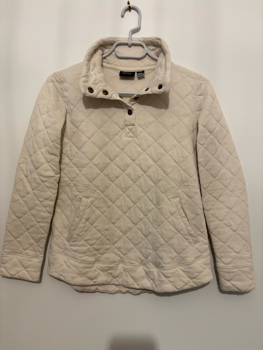Marmot Quilted Cream Snap-Front Pullover